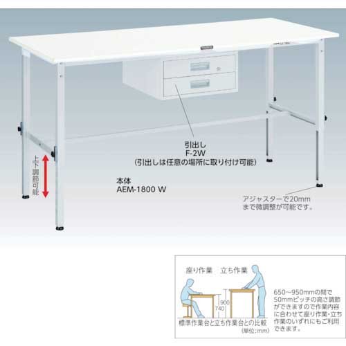 TRUSCO AEM型高さ調節作業台 900X600 AEM-0960の通販｜現場市場