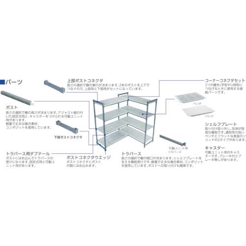 CAMBRO 固定追加ユニットカムシェルビングエレメンツシェルフ ソリッド