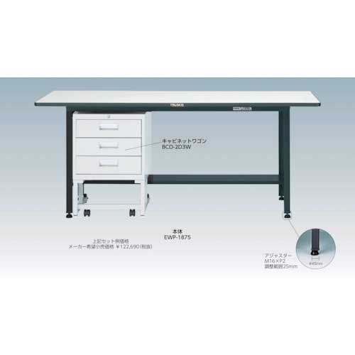 【廃番】TRUSCO EWR型作業台 1500X750 φ100キャスター付 EWR-1575C100