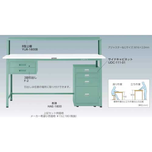 TRUSCO HAE型立作業台 900X450XH900 ホワイト色 HAE-0945 Wの通販