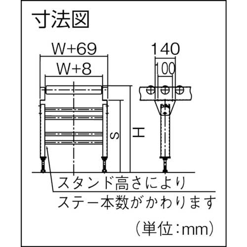 セントラル ローラコンベヤ用スタンド IC型 1000S×200W用 IC-1000-20