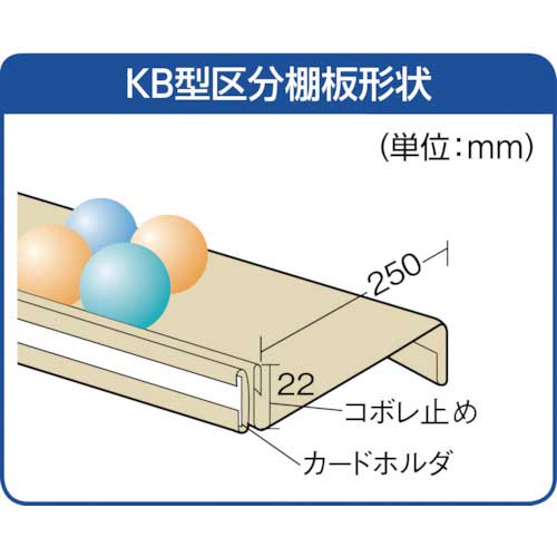 TRUSCO KB型区分棚コボレ止め付 889X264XH927 3列3段 KB-3033の通販