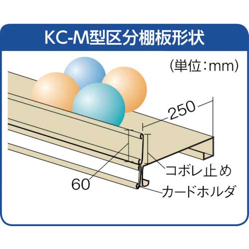 TRUSCO KC-M型区分棚前当り付 875X250XH1800 4列6段 KC-4060Mの通販