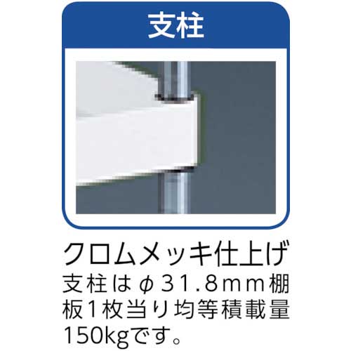 ＴＲＵＳＣＯ フェニックスラック １８００Ｘ４５０ ３段 Ｕ車輪付 Ｗ