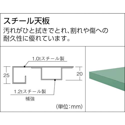 TRUSCO中山 TRUSCO SAE型作業台 1800X600XH740 ホワイト色 □▽454