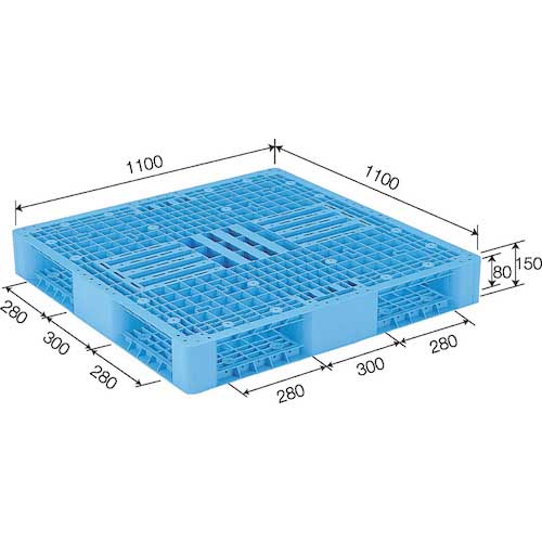 サンコー プラスチックパレット 812183 R4ー1111ー3ライトブルー SK-R4