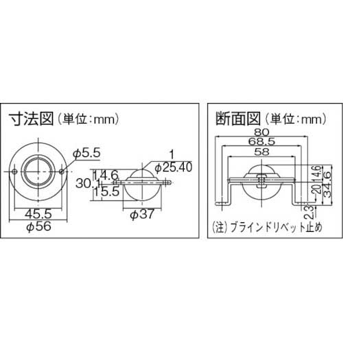 TRUSCO ボールキャスターユニット P100 L900 上向用 TU-9-100の通販