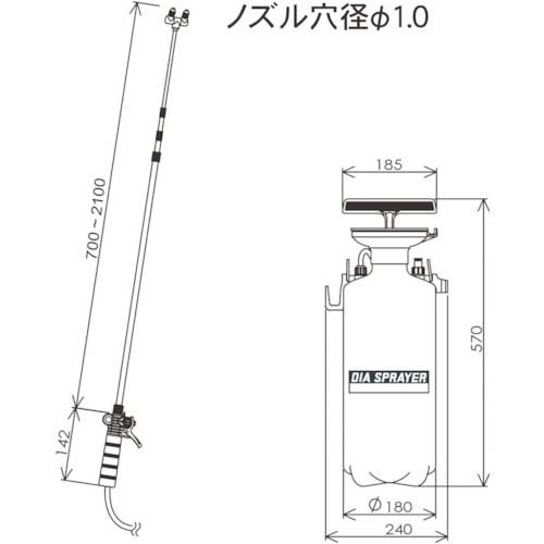 フルプラ ダイヤスプレープレッシャー式噴霧器7L 7720の通販｜現場市場