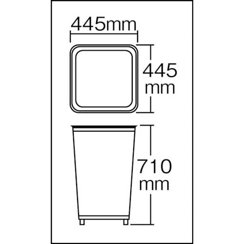 ゴミ箱 | 角型 ゴミ箱/くず入れ (グランド 440角R32 ホワイト 白) 容量