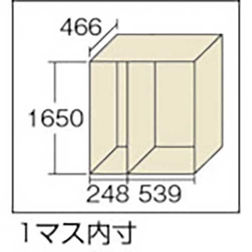 TRUSCO 両開多人数用ロッカー 880X515XH1790 鍵付 DNL603Wの通販｜現場市場