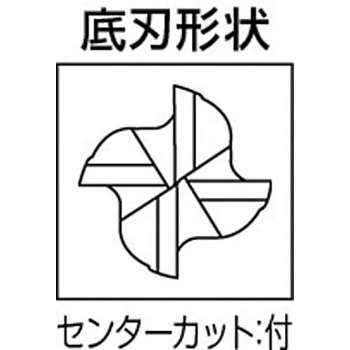 三菱K 4枚刃バイオレット ハイススクエアエンドミルミディアム刃長(M