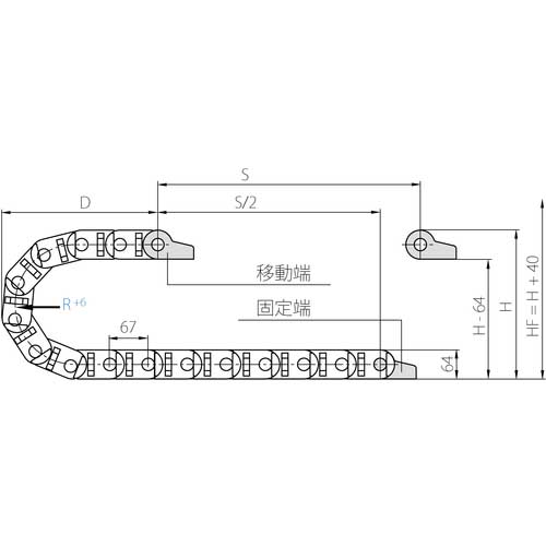 □igus エナジーチェーン ケーブル保護管 50リンク 3500.100.075.050L