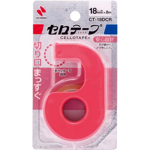 ニチバン セロテープ小巻カッター付 まっすぐ切れるタイプ 幅18mm×長さ8m CT-18DCR