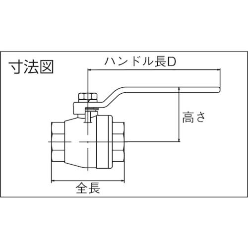 □ハマイ ステンレス製キーロック式ボールバルブ 呼び径A8 TSS12408RC