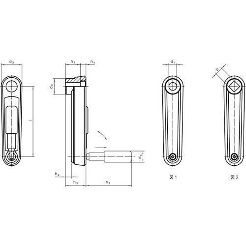 HALDER 機械用ハンドル クランクハンドル ハンドル折りたたみ可