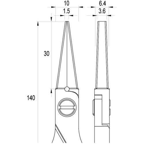 idealtek ESD精密プライヤー 直爪・平 ロング 140mm ES6013-CR-BG-IT