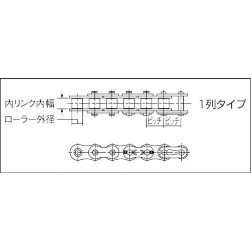 椿本チエイン RSローラーチェン RS100-1-CP-Uの通販｜現場市場