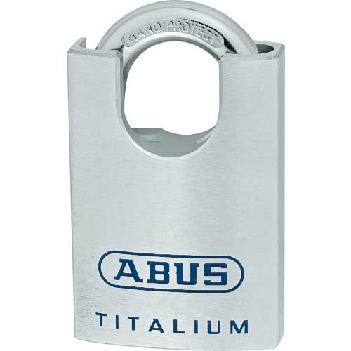 ABUS シャックルガード付シリンダー南京錠 TITALIUM 96CSTI/50