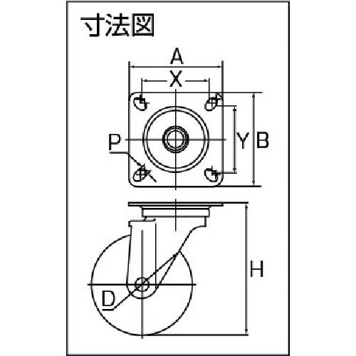 ハンマー 重荷重用旋回式ゴム車輪（イモノホイール・ラジアルボール