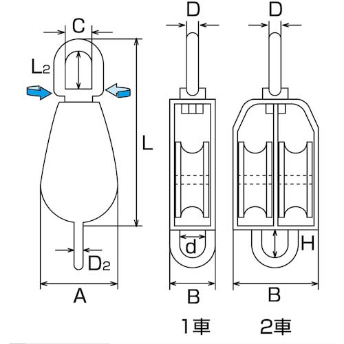 水本 ステンレス 豆ブロックベケ付 参考使用荷重２４０ｋｇｆ A-1270