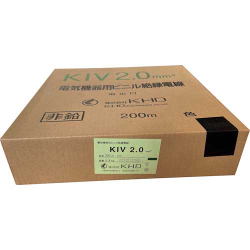 在庫限りSALEの通販 KIV 2.0 ㎜² 200m 赤 電気機器用ビニル絶縁電線 非