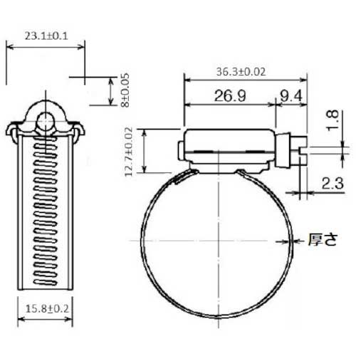 TRUSCO ホースバンド15.8×Φ143mm TA16-143の通販｜現場市場