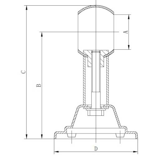 TRUSCO ステンレス首長ブラケット Φ25 通 TCRBLS-25T