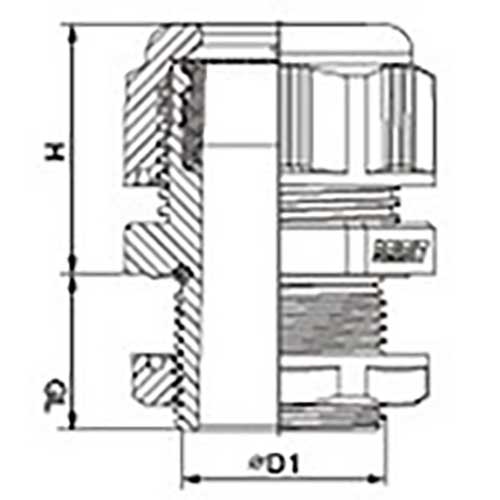 TRUSCO 金属ケーブルグランド 適合ケーブル22～32mm G1 1/4 TG11432BR