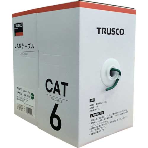 TRUSCO LANケーブル カテゴリ6 100m 黄 TUTP-CAT6-100Yの通販｜現場市場