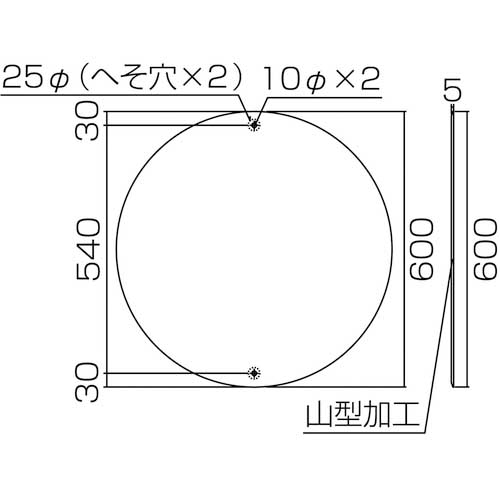 緑十字 道路標識・構内用 ○○m(高さ制限) 道路321 600mmΦ スチール