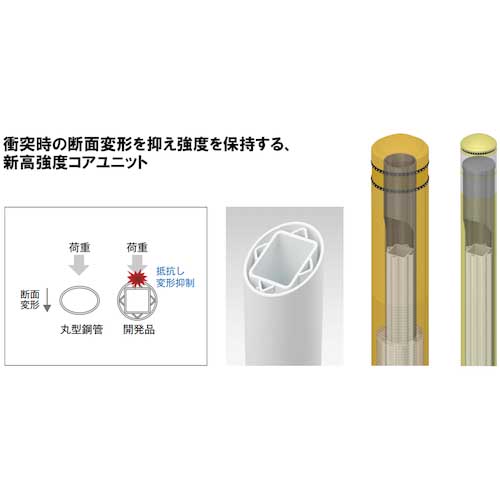 積水 40km/h衝突対応 車両進入防止車止めプロテクトボラードBSK-6チャイロ BSK-6K-B88-W