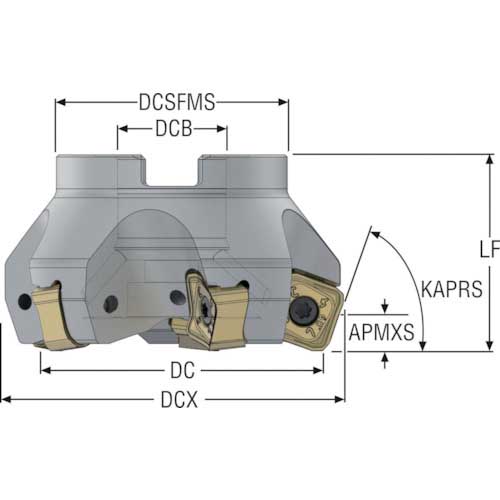 セコ フライス クワトロミル カッター ( R220.53-0080-12-6A ) セコ