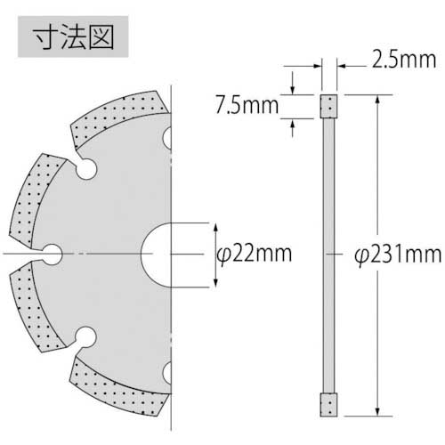 エビ ダイヤモンドカッター レーザー(乾式) 231mm SL-230