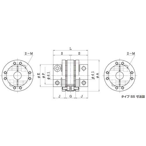 酒井製作所 精密バネ軸継手 ボルトクランプ締結タイプ カップリング TAD-Cシリーズ20X25 TAD-65C-20X25