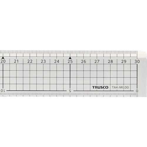 TRUSCO アクリル定規 メタルガイド付き 30cm TAK-MG30