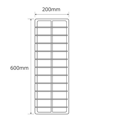 WAKI メッシュ棚受 600×200 2マス MST-001