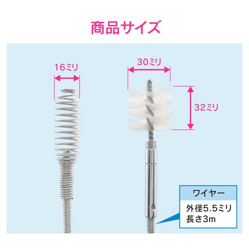 ガオナ これカモ パイプクリーナーセット (ワイヤー式 3m 真空式ポンプ つまり取り 掃除) GA-KK016