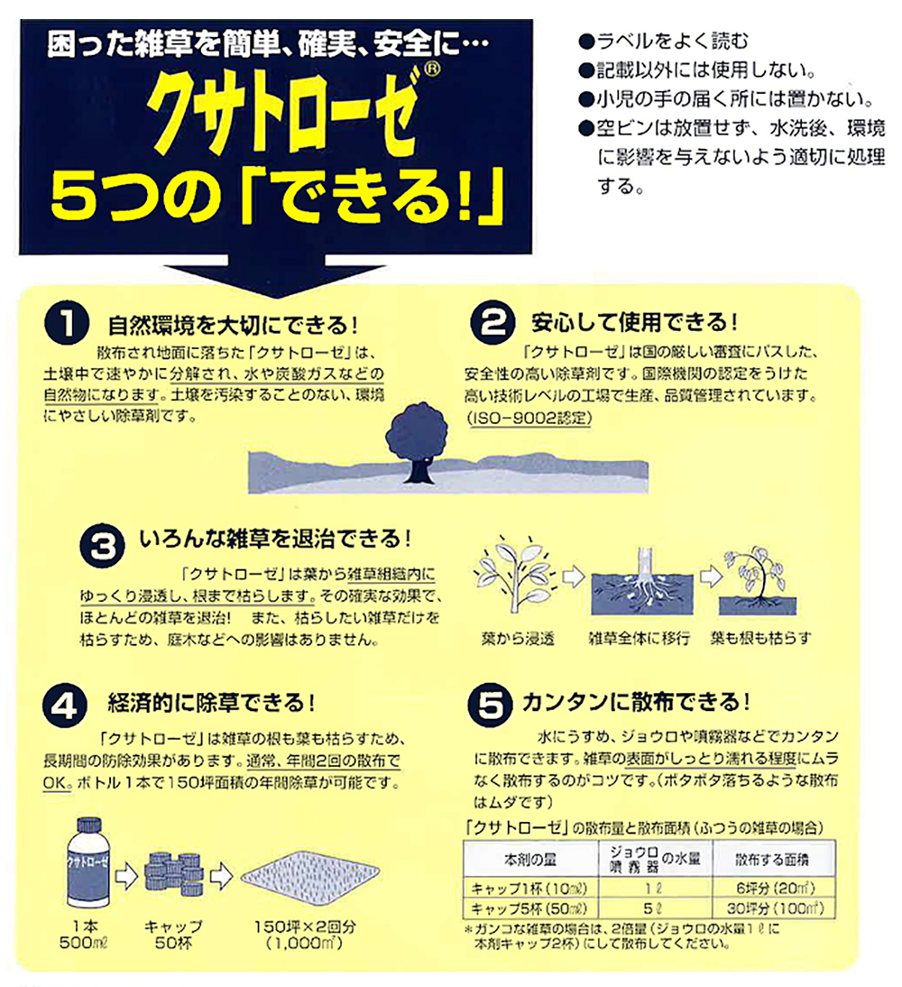 ニューファム 茎葉処理除草剤 クサトローゼ 500ml