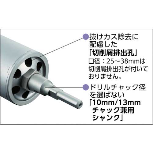 ユニカ “単機能コアドリルE＆S” ALC用 50mm ストレートシャンク ES