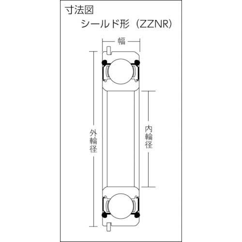 NTN B中形ボールベアリング(止め輪付両側シールド)内径100mm外径150mm