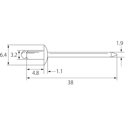 エビ ブラインドリベット(スティール/スティール製) 4-1(1000本入) 箱