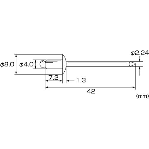エビ ブラインドリベット アルミ/スティール 5-2 (1000本入) NSA52の