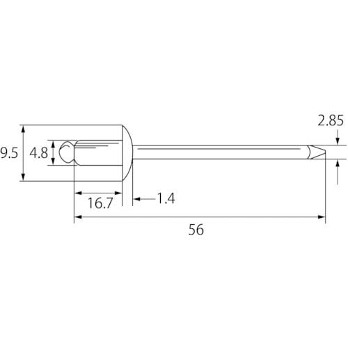 エビ ブラインドリベット（ステンレス／スティール製）６−８