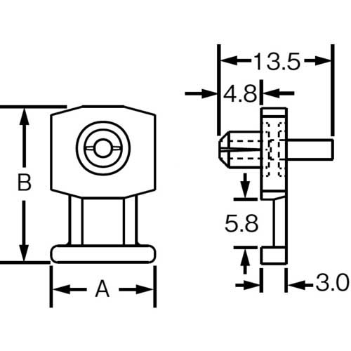 パンドウイット リベット式薄型押し込み固定具 赤 (100個入) 10ロット KIMS-H366-C2