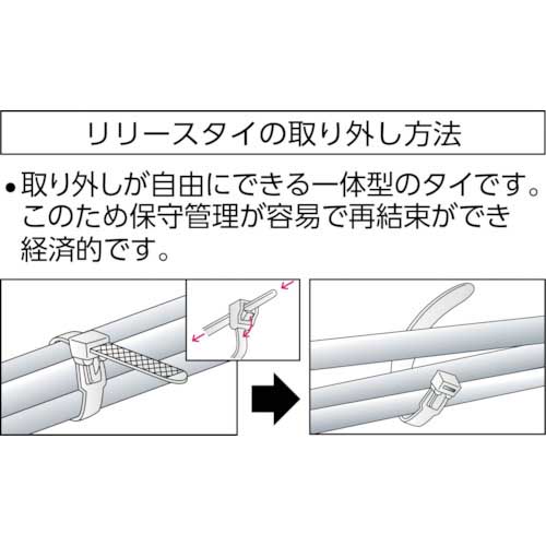 TRUSCO リリースタイ幅12.8mmX482mm最大結束φ140耐候性 TRRCV-480Wの