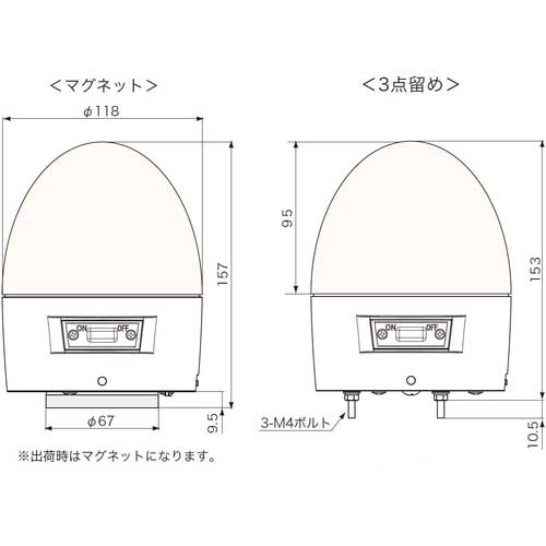 NIKKEI ニコカプセル VL11B型 LED回転灯 118パイ 赤 VL11B-003ARの通販