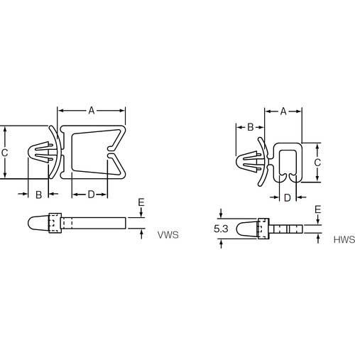 パンドウイット 押し込み型固定具 ワイヤーサドル (100個入) VWS50100