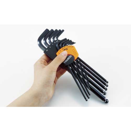 TRUSCO ボールポイント六角棒レンチセット 標準タイプ 9本組 TBR-9S