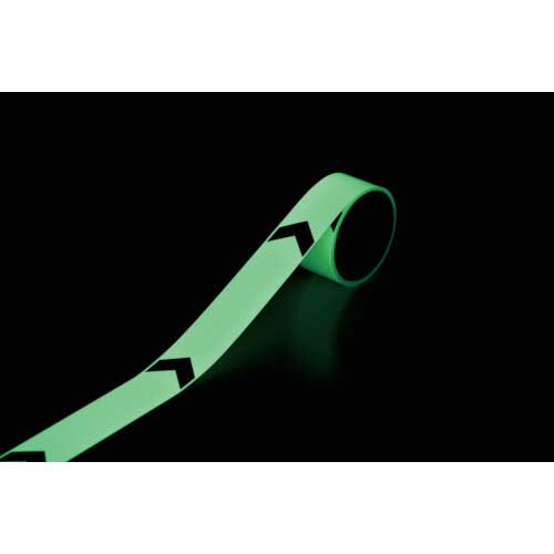 緑十字 高輝度蓄光ラインテープ(矢印付) FLAY-5010 50mm幅×10m 屋内用