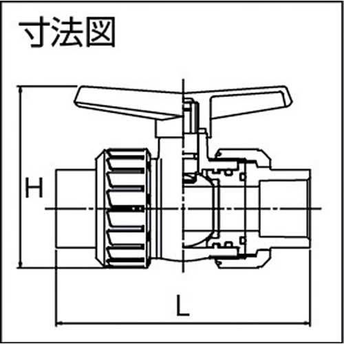 エスロン ボールバルブ TS式 本体PVC OリングEPDM 50 BV50SXの通販